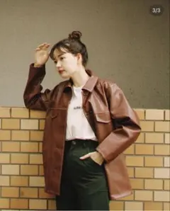 tina:jojun レザージャケット ブラウン ジャケット