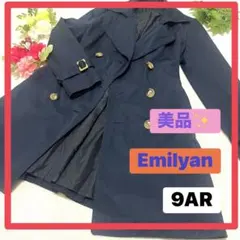 超美品✨Emilyan ネイビー トレンチコート 9号 レディース 長袖 上品