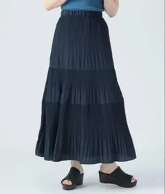 BEAMS HEART レディース　ロングスカート　ティアードスカート　プリーツ