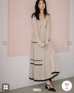 FRAY I.D ニットコンビタックティアードワンピース　フレイアイディー