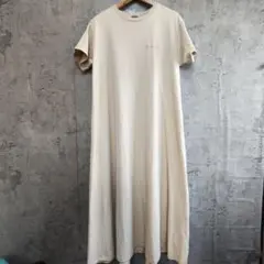 Champion Aライン ロングTシャツワンピース ベージュ M カットソー