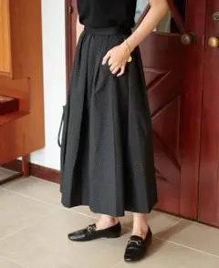 【美品】IENA DOT ジャガードタックスカート