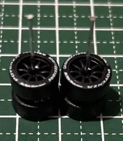 カスタムホイール　タイヤ　パーツ　1/64 深リム　10本スポーク　ブラック