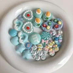 デコパーツ 青、水色