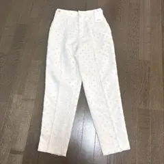 【新品タグ付き】OHGA オーガ ドットジャガードパンツ サイズSサイズホワイト