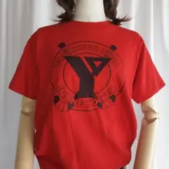 インラインホッケー 半袖 Tシャツ キッズ14/16 赤(レッド)系 古着のサムネイル