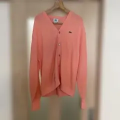 【ヴィンテージ】90s USA製 Lacoste アクリルカーディガン　ピンク