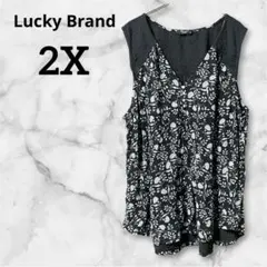 Lucky Brand 【希少サイズ2X】花柄ノースリーブチュニック 2X