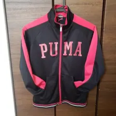 PUMA ジップアップジャケット 黒/ピンク
