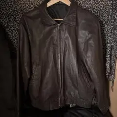 ブラウンレザー シングルライダースジャケット