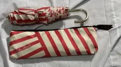 赤と白のストライプ 折りたたみ傘　東方神起　晴雨兼用