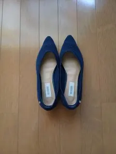 ネイビー メッシュ ポインテッドトゥ パンプス