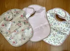ベルメゾン　袖なし　お食事エプロン　3枚セット　ピンク系　未使用