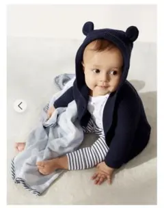 GAP くま耳カーディガン　ネイビー　上着　アウター　70  ニット