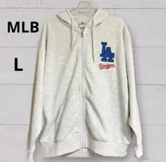 ★美品★LA Dodgers ドジャース　MLB フルジップパーカー グレー　L