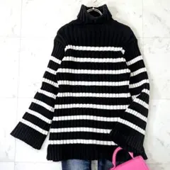 美品★ツルバイマリコオイカワ Antoni ボーダーニット タートルネックニット
