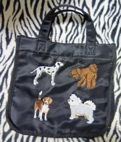 ハンドバッグ 犬プリント