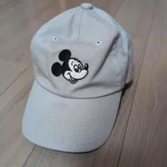 ミッキーマウス キャップ　帽子 ベージュ