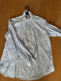 ポロラルフローレン　ストライプシャツ　メンズS 水色✖️ピンク刺繍