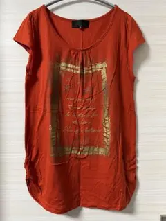 アンタイトル　untitled レディース　カットソー　Tシャツ　オレンジ　L
