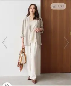 アローズ、イエナ 、ロペ好きに♡23区 ホワイト ノーカラー ブラウス 