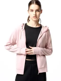 UNIQLO エアリズムUVカットメッシュフルジップパーカ　ピンク　XL