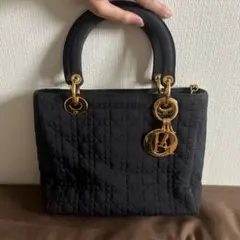 ChristianDior レディディオール カナージュ ハンドバッグ ブラックのサムネイル