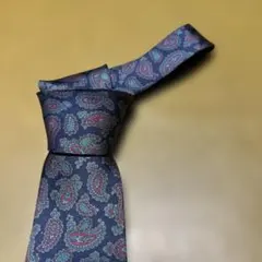 Yves Saint Laurent ネクタイ ペイズリー柄 ネイビー