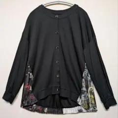 イズスカラー　ScoLar　プルオーバー　カーディガン　黒　M　チュール　蝶