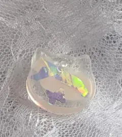 No.3410 猫 メガネ レジン パーツ チャーム - メルカリ