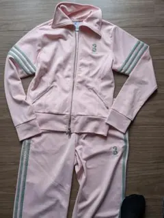 adidas ピンク 3ストライプ ジャージセット