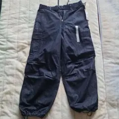 GU デニムスーパーワイドカーゴパンツ Lサイズ　 ダークブルー　ネイビー