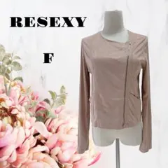 RESEXY【フリー】レザー風ジャケット♡薄手♡ベビーピンク