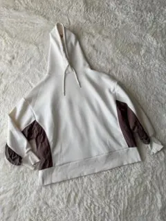 LEPSIM異素材ギャザーパーカー アイボリー×モカーキ08