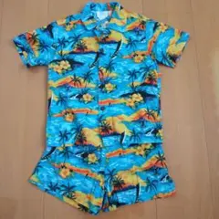 ハワイアンプリント キッズ アロハシャツ　セットアップ　100〜110cm程度