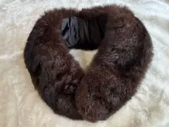 リアルファー ティペット つけ襟 ダークブラウン