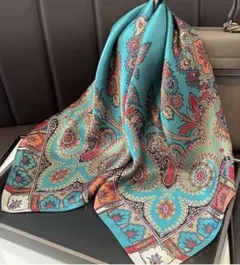 シルク61 シルク100% 大判スカーフ　ストール　65×65cm前後