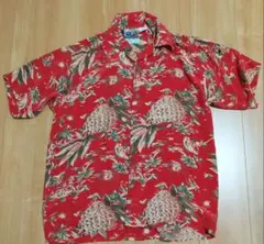 【154】AVANTI アバンティ　アロハシャツ レッド　パイナップルのサムネイル
