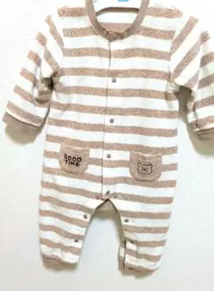 ストライプ　70 ロンパース くまけつ　クマケツ