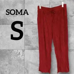 SOMA【S】レディース レッド パンツ ゴム ゆったり 海外古着