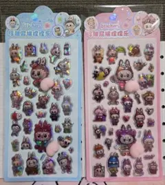 ラブブ　おしりぷにぷにシール2枚セット　おしり蓄光シール　ぷっくりシール