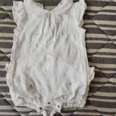 RALPH LAUREN 花柄刺繍ロンパース フリル付き