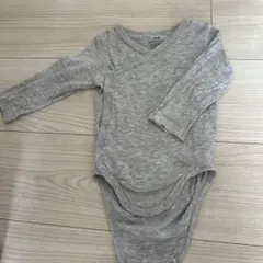 h&m オーガニックコットン 長袖ロンパース ボディスーツ　グレー