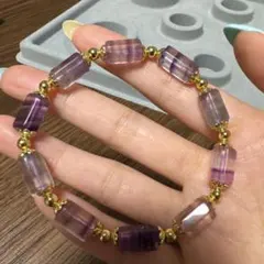 フローライト デザインブレスレット 内径16cm