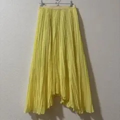 新品同様　マドモアゼルロペ 刺繍プリーツスカート イエロー ペチコート付　38のサムネイル