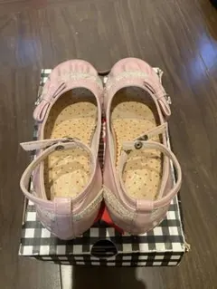 リボン付きピンクバレエシューズ 20.0