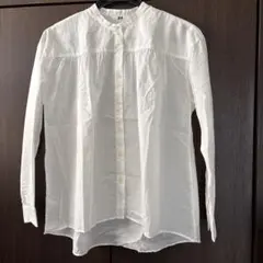 UNIQLO コットンスタンドカラーシャツ Lサイズ ホワイト
