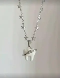 星形チェーン 歯のペンダント ネックレス ウィッシュコア 森ガール