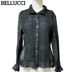 BELLUCCI ブラックレース長袖シャツ ブラウス