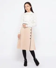 ミッシュマッシュ MISCH MASCH スエード合皮パイピングスカート ひざ丈